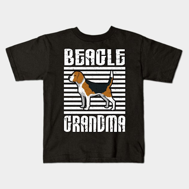 Beagle Grandma Proud Dogs Kids T-Shirt by aaltadel